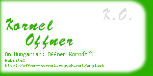 kornel offner business card